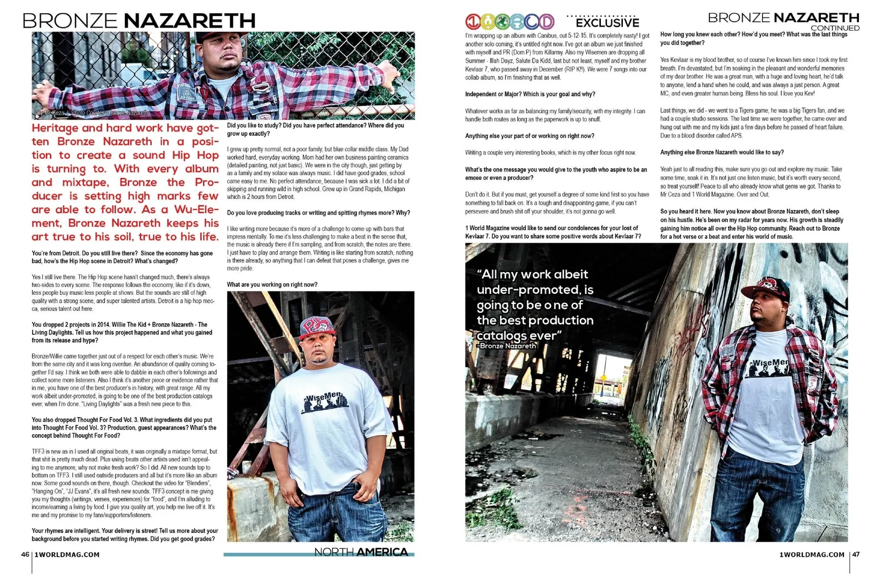 1World Magazine editorial spread