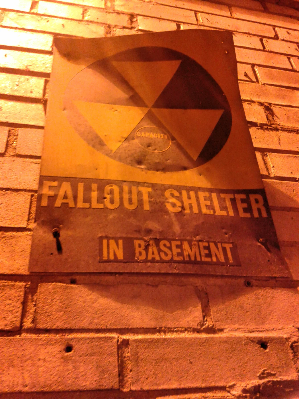 Fallout shelter sign photograph