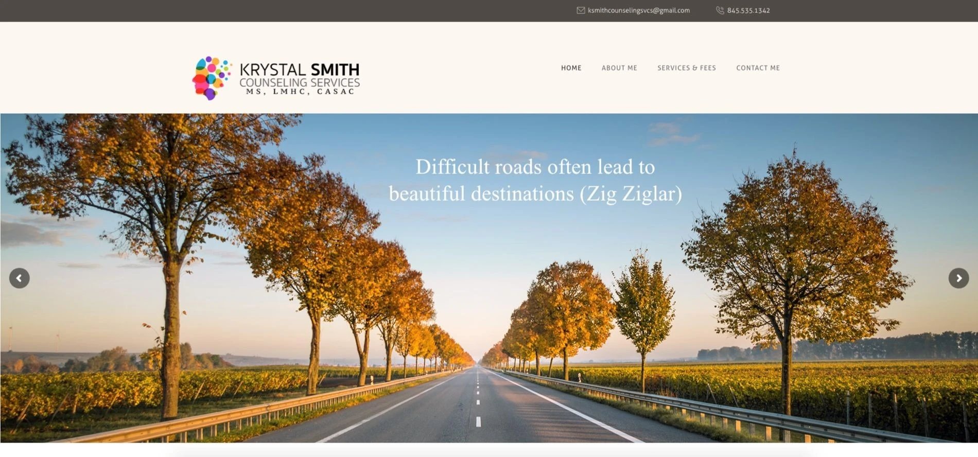 Krystal Smith Counseling website