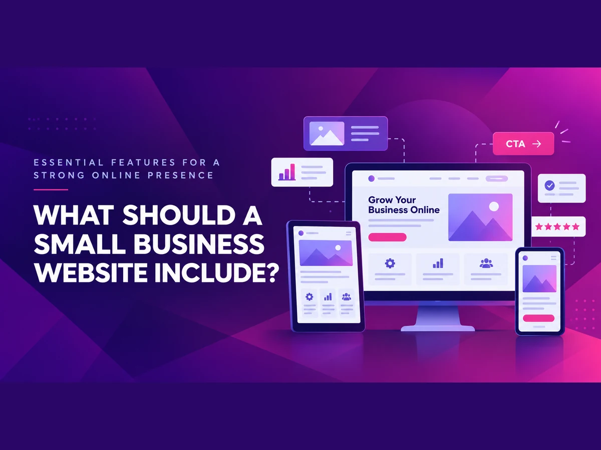 Editorial visual for What Should A Small Business Website Include?