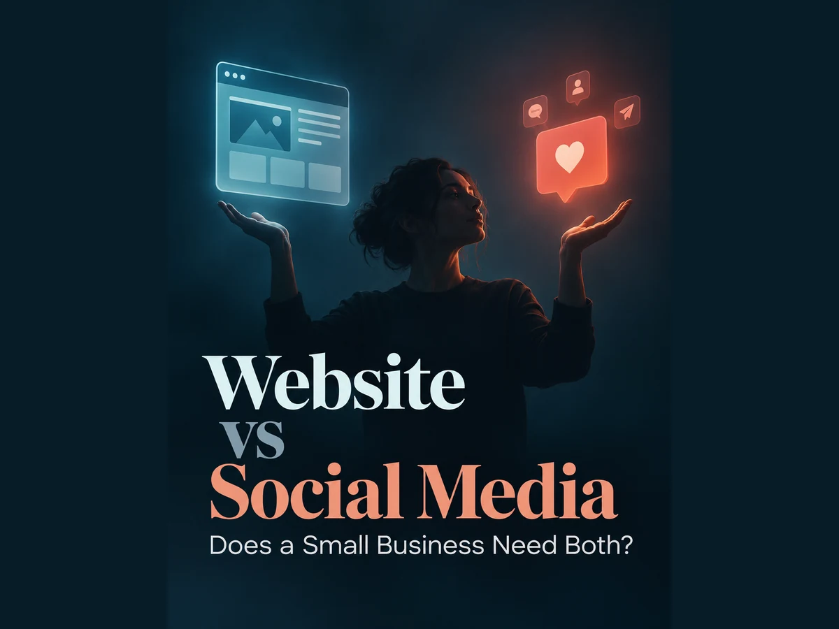 Editorial visual for Website Vs. Social Media: Does A Small Business Need Both?